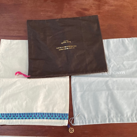 3 drawstring dust bags Tory Burch Stuart Weitzman Kate Spade for shoes purse - Picture 3 of 15